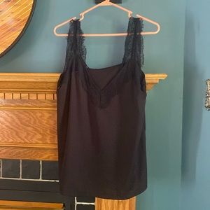 Black silk tank top